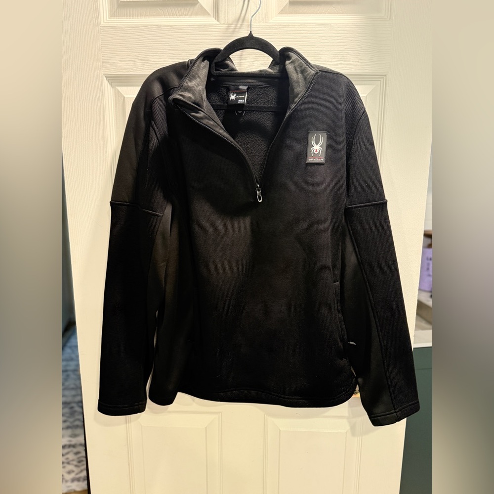 Spyder Men’s XL Black 1/4 Zip Performance Pullover Jacket - Picture 5 of 12